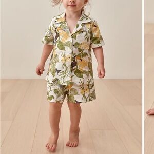 Reformation Kids Lompoc Linen Two Piece Tropics - Size 6